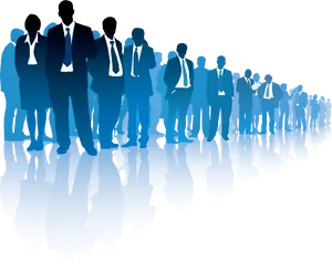Business People Silhouettes Reflection PNG