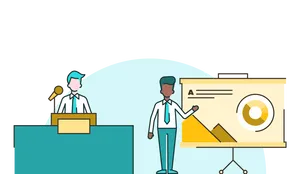 Business Presentation Animated Characters PNG image