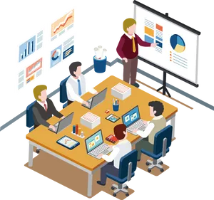 Business Presentation Isometric PNG image