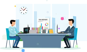 Business Professionals Working Office Desk