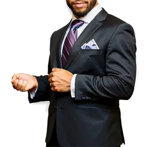 Business Suit With Cufflinks PNG 85