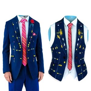 Business Suit With Vest PNG 53