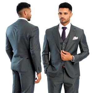 Business Suit With Vest PNG 60