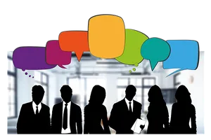 Business Team Discussion Silhouette PNG image