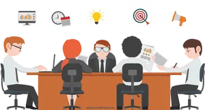 Business Team Meeting Discussion Concept PNG image