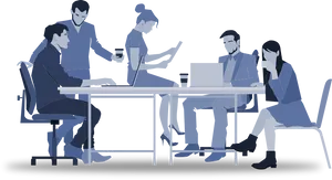 Business Team Meeting Silhouette PNG image