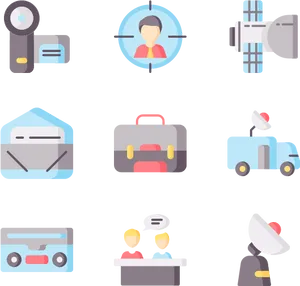 Business Travel Icons Set PNG image