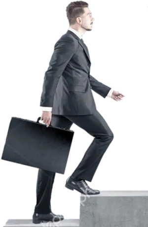 Businessman Ascending Stairs PNG image