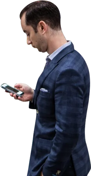 Businessman Checking Phone PNG image