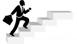 Businessman Climbing Stairs Silhouette PNG image