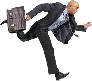 Businessman Hurrying With Briefcase PNG image