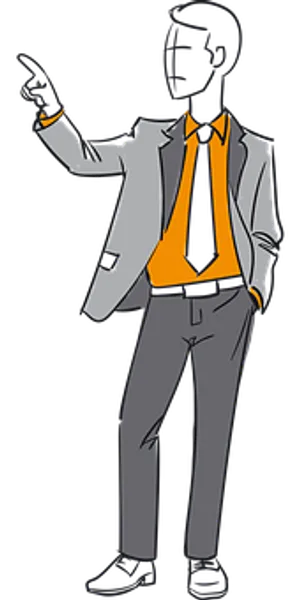 Businessman Pointing Upward Illustration