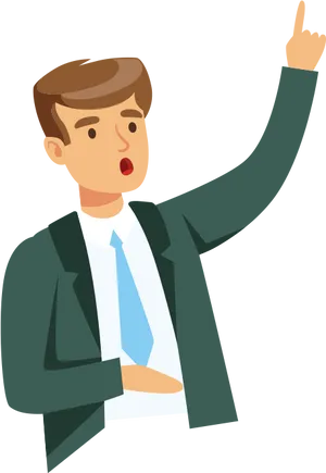 Businessman Presenting Point PNG