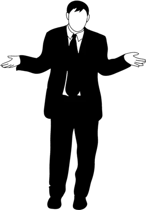 Businessman Silhouette Spread Arms.png PNG image