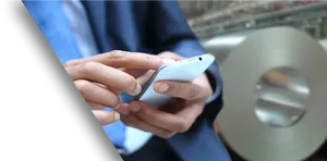Businessman Using Smartphone PNG
