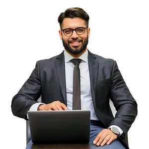 Businessman With Laptop Png Ffc PNG image