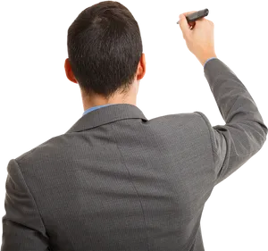 Businessman Writing In Air