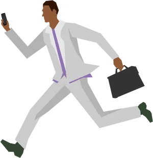 Businessmanin Hurry Vector Illustration PNG image