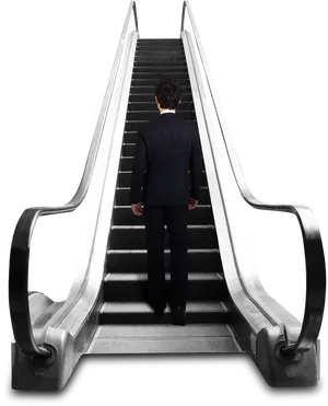 Businessmanon Escalator PNG image