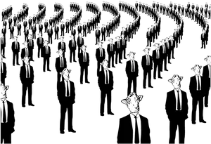 Businessmen With Animal Heads Silhouette PNG