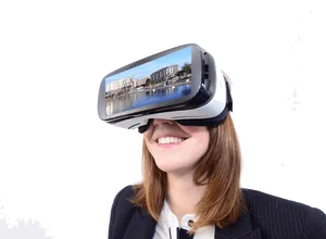 Businesswoman Experiencing V R