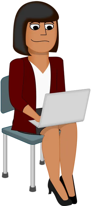 Businesswoman Using Laptop PNG