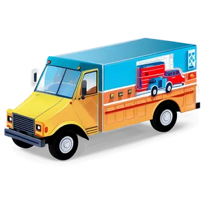 Busy City Mail Truck Scene PNG Vrg PNG