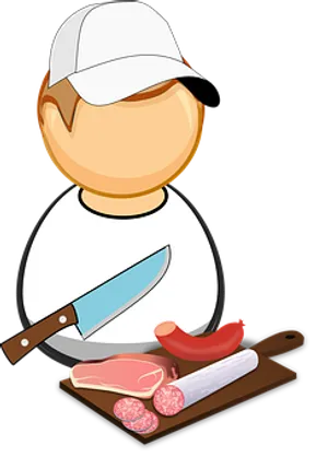 Butcher Boy Cartoon Clipart PNG image