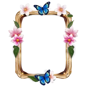 Butterfly And Flower Frame Png 60 PNG image