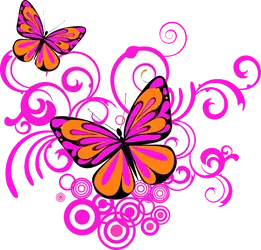Butterfly Floral Corner Design PNG image