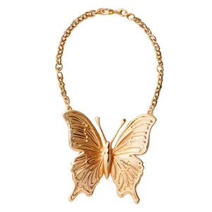 Butterfly Gold Necklace PNG Ril PNG