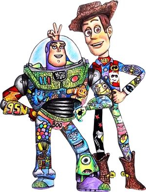 Buzzand Woody Doodle Art