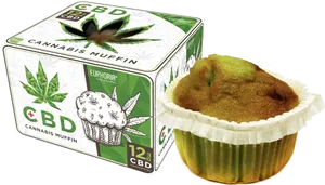 C B D Cannabis Muffin Packagingand Product PNG image