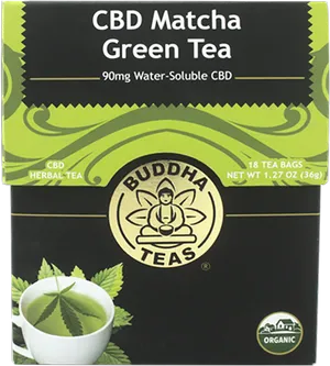 C B D Matcha Green Tea Product Packaging PNG