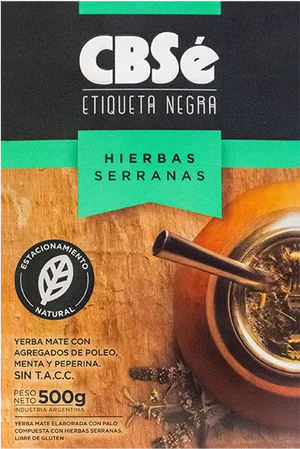C B Sé Etiqueta Negra Yerba Mate Packaging PNG