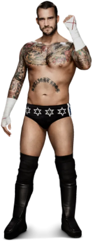 C M Punk Wrestler Pose PNG image