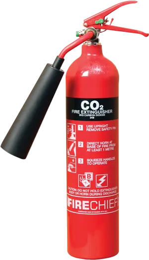 C O2 Fire Extinguisher Red PNG image