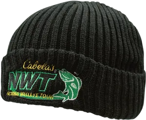 Cabelas N W T Black Beanie PNG image