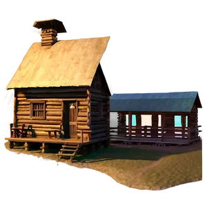 Cabin At Sunset Glow PNG 3