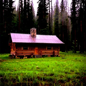 Cabin In A Clearing PNG 05242024