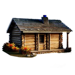 Cabin In Autumn Foliage PNG 7