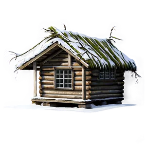 Cabin In Snowy Forest PNG 65