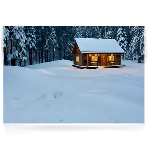 Cabin In Snowy Forest PNG 91