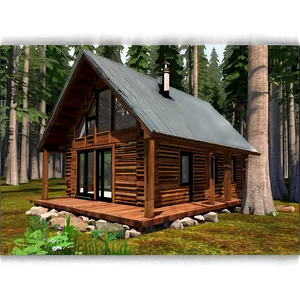 Cabin In The Heart Of The Forest PNG 05242024 PNG