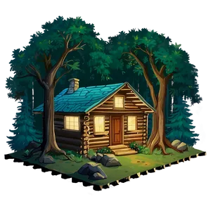 Cabin In The Heart Of The Forest PNG 05242024 PNG