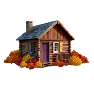 Cabin Surrounded By Autumn Colors PNG 91 PNG