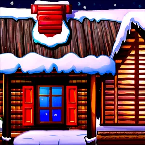 Cabin With Christmas Decorations PNG Eku41 PNG