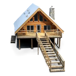 Cabin With Wraparound Deck PNG 55