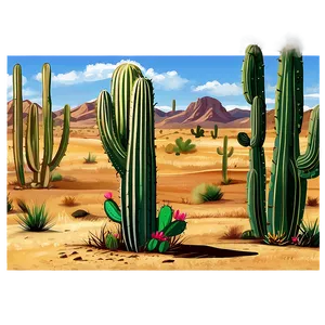 Cactus Ecosystem Background PNG 06282024 PNG