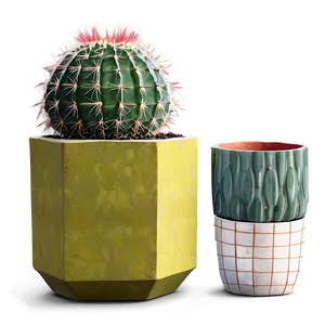 Cactus In Geometric Planter PNG Rsd PNG